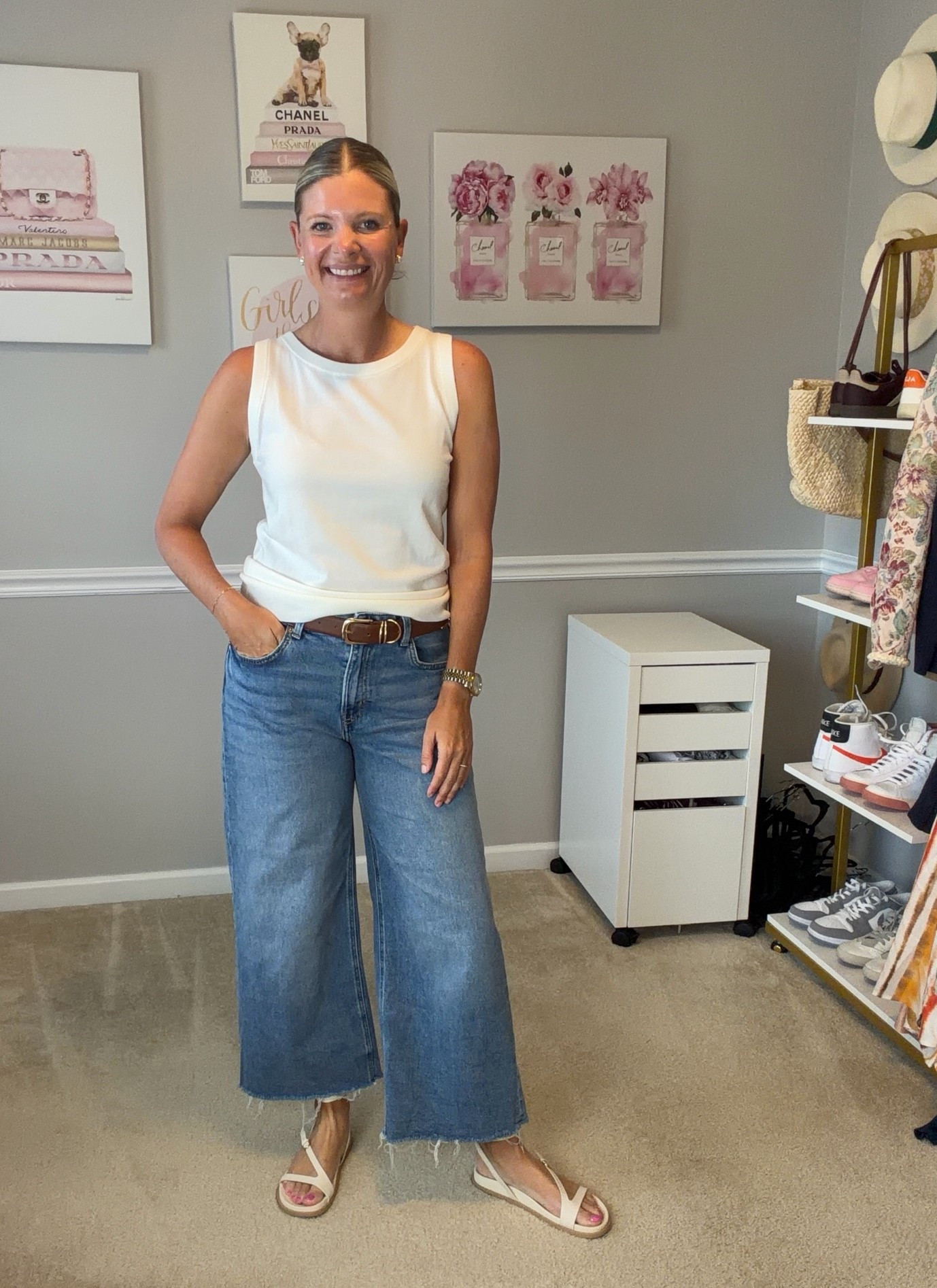 Cream shell sweater TTS
Cropped flare high rise jeans TTS

#LTKWorkwear #LTKMidsize #LTKOver40