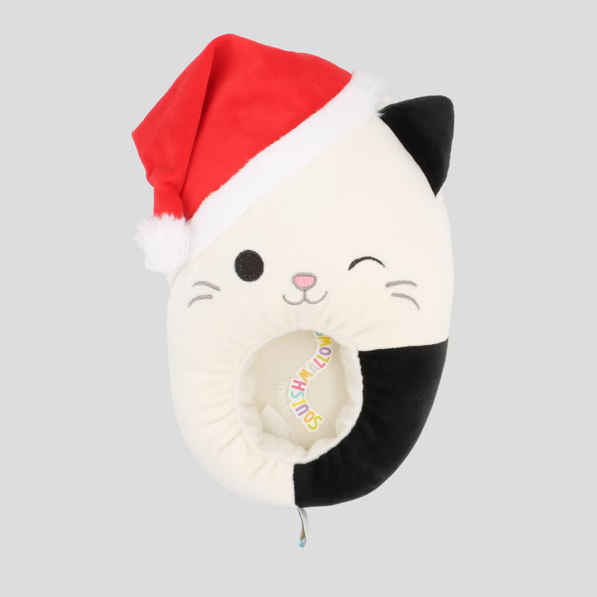 Squishmallows Kids' Santa Hat Cat Slide Slippers - Off-White | Target