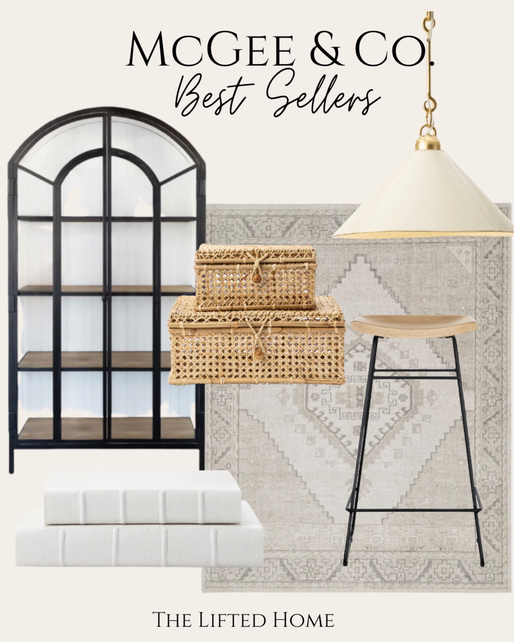 McGee & Co. best sellers!

Spring/fall/home decor/entryway/bar stool/linen books/lighting fixtures/area rug/neutrals