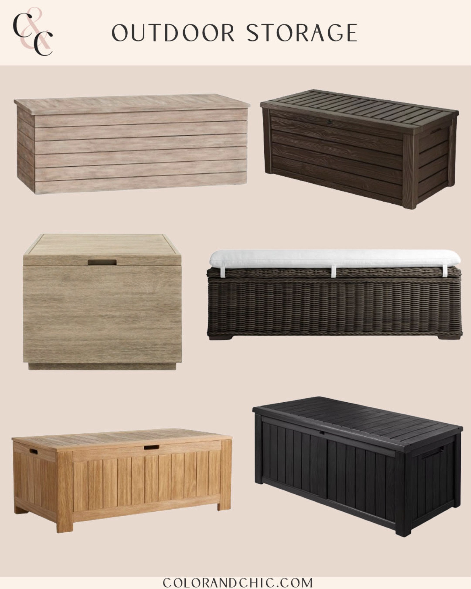 Outdoor storage in different sizes and styles! Perfect for storing cushions, towels, pool toys and more 

#LTKHome #LTKStyleTip