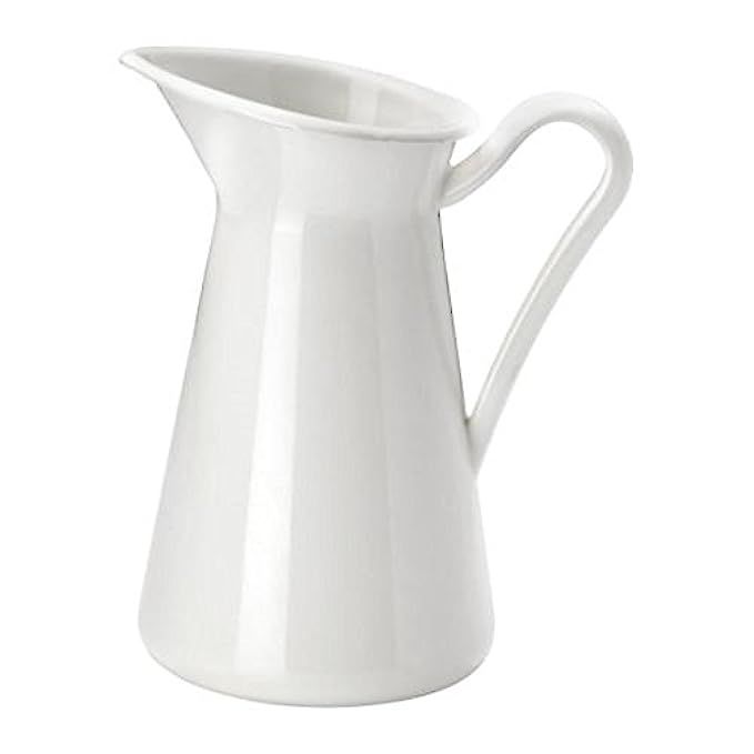 Steel Enamel Farmhouse Pitcher Vase, White (6 Inch) | Amazon (US)
