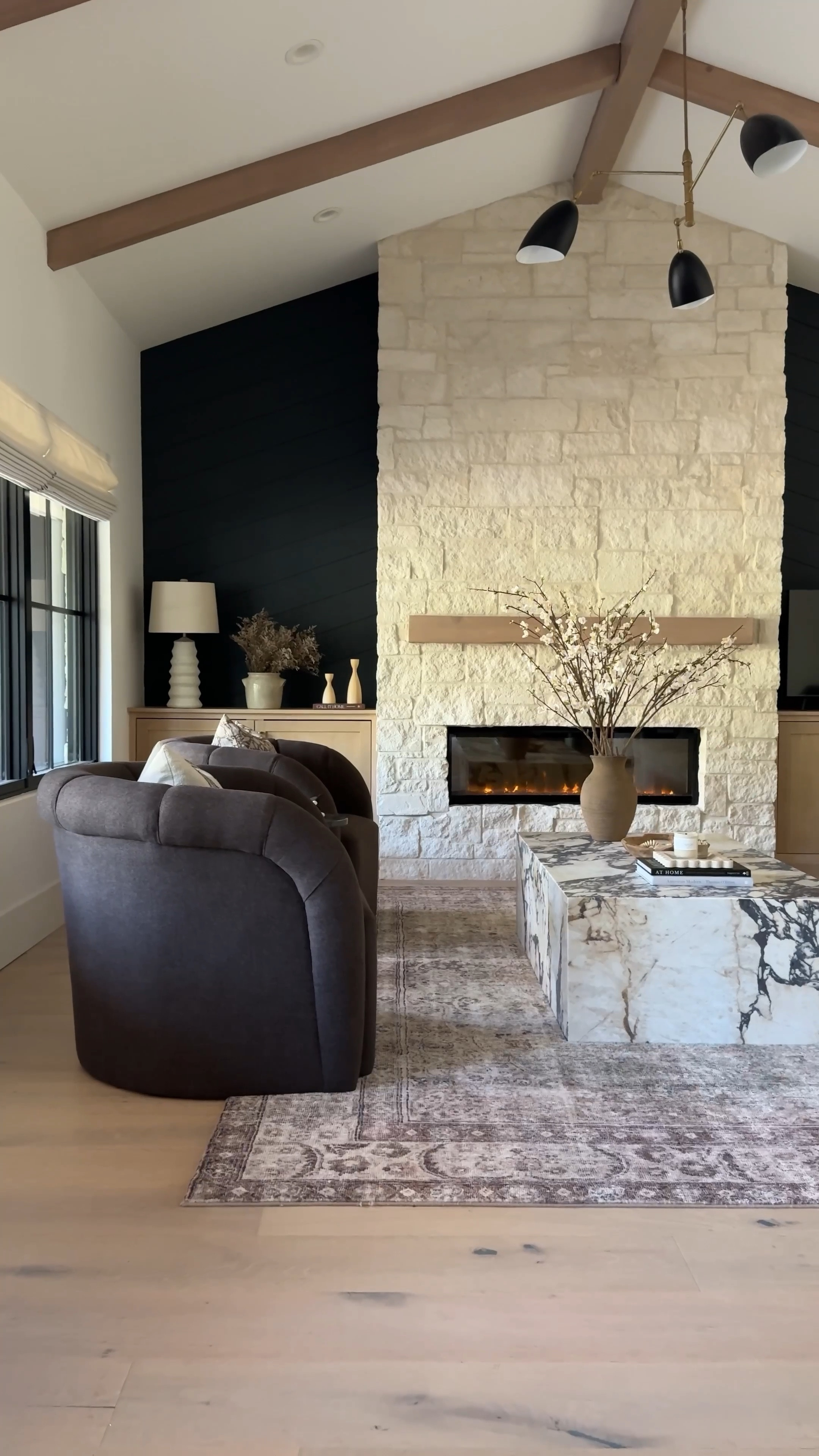 New at Target! Such a statement chair Living room decor, coffee table, marble stone coffee table, barrel accent chair, vase, vintage vase, fireplace end table  coffee table books, marble side table black chandelier pillow upholstered chair branches faux floral fake flowers brass hardware brass pulls  eternity modern vintage rug shop travertine tray 

#LTKhome #LTKxTarget #LTKsalealert