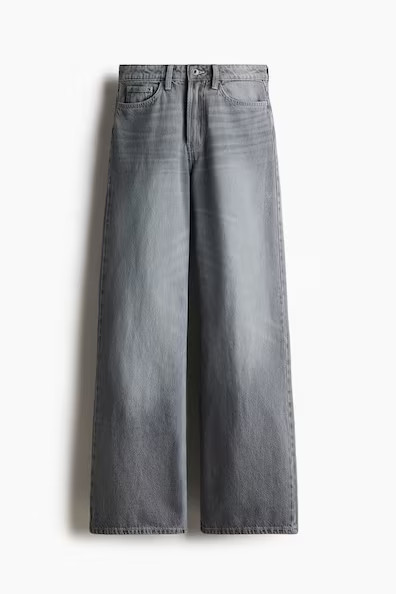 H & M - Ava Ultra High Rise Wide Leg Jeans - Gray | H&M (US + CA)