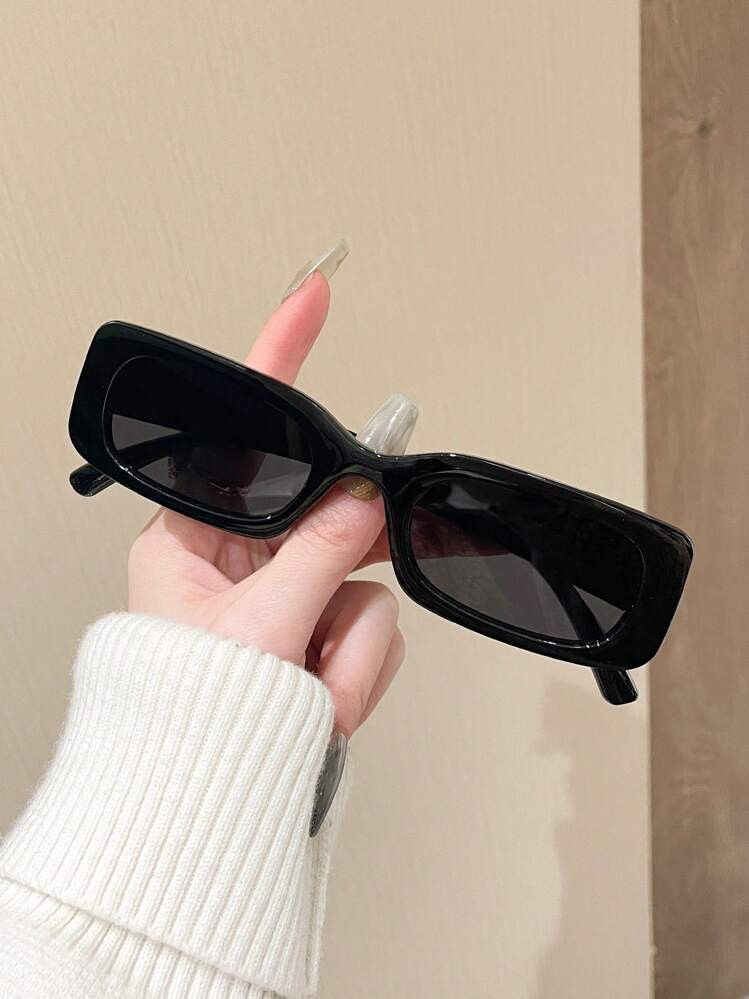 1pc Square Y2K Style Party & Casual Vintage Beach Fashion Glasses, Unisex For Summer Beach Vacation, Outdoor, Travel Shades Casual Style Rectangle Frame For Going Out Outfit,Back To School | SHEIN