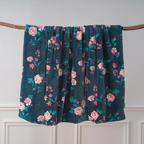 Warm & Cozy Floral Print Luxury Faux Fur Throw - Pink | HSN