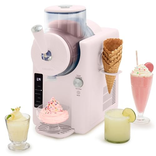 GreenPan Frost Ice Cream Maker & Slushie Machine, Soft Serve, Sorbet, Margaritas, Milkshakes, Frozen Yogurt, No Pre-Freezing, Ready in 15 Mins, 6 Modes, 7 Textures, Self-Cleaning, Family Size, Pink | Amazon (US)