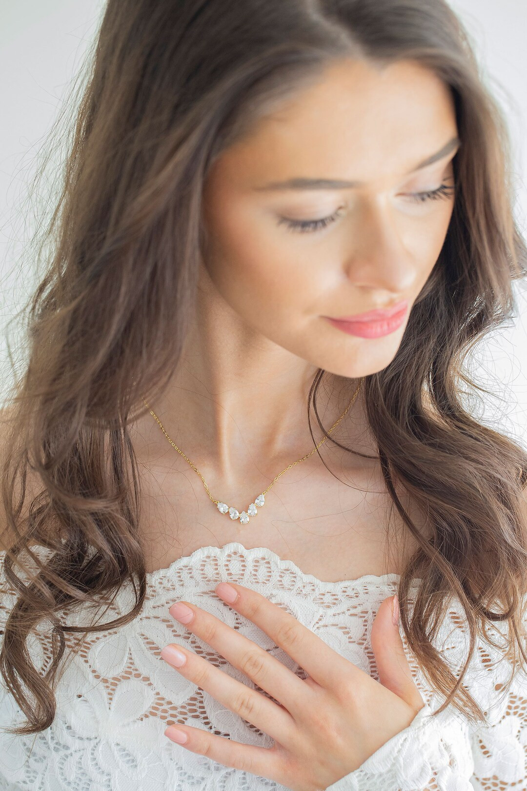 Bridal Necklace, Bridesmaid Jewelry Necklace, Bridal Jewelry, Crystal Wedding Jewelry, Rhinestone... | Etsy (US)