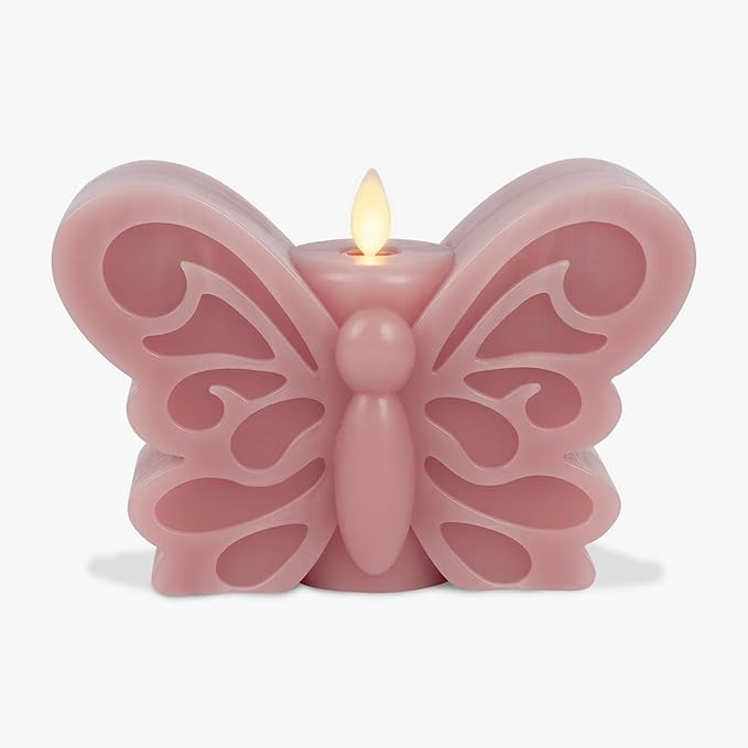 Luminara Blooming Mauve Butterfly Garden Candle- Flameless Real-Flame Nature-Inspired Battery Ope... | Amazon (US)