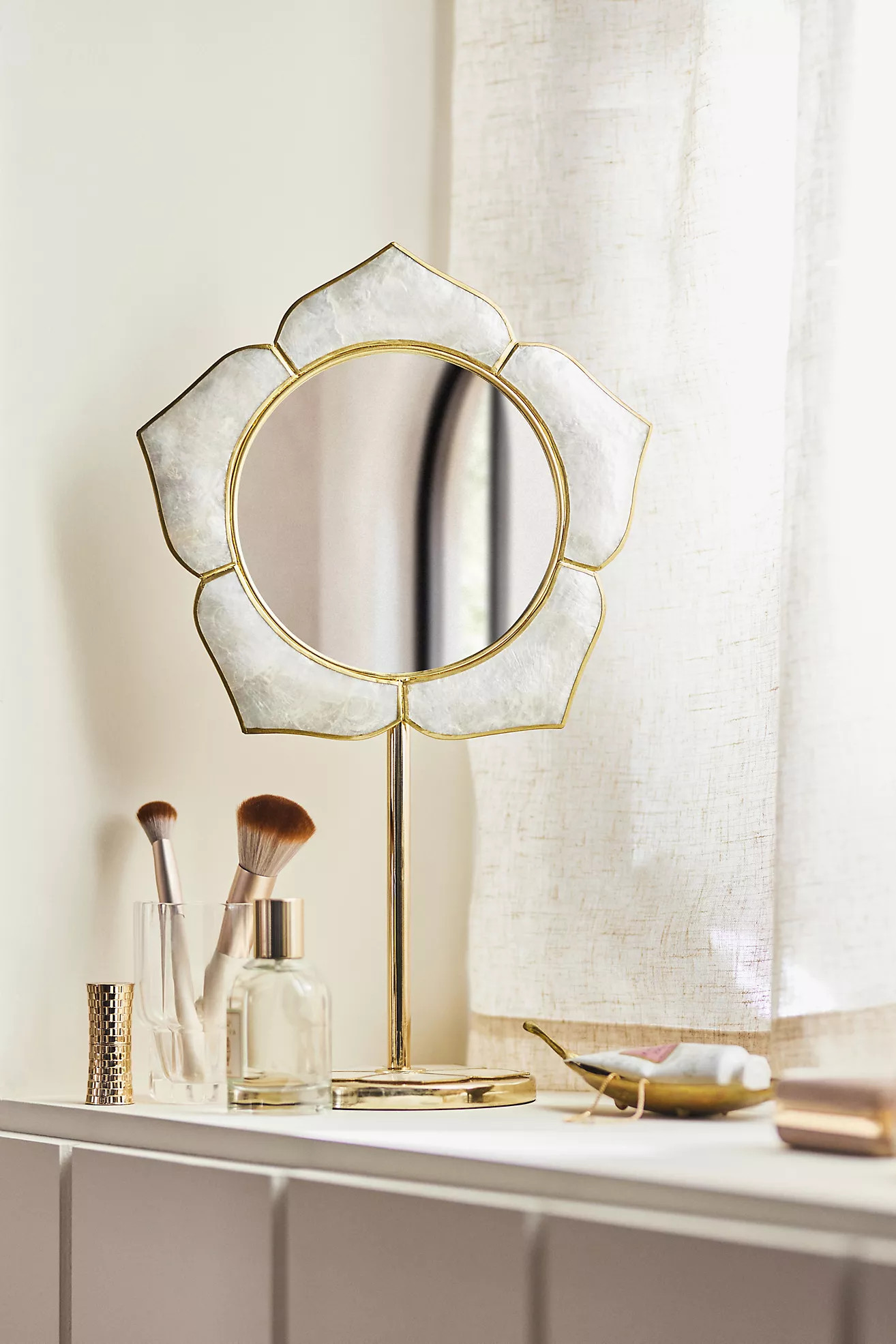 Azalea Capiz Flower Vanity Mirror | Anthropologie (US)