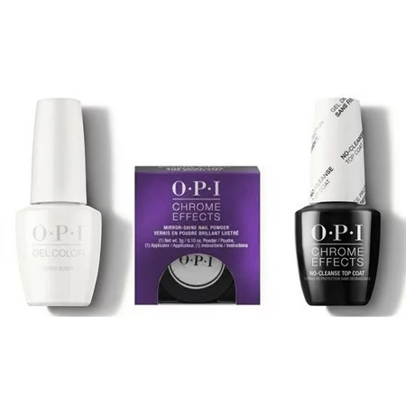 OPI Chrome Effects Gel Nail Polish Amethyst Made the Short List Powder + GCH22 Funny Bunny + No-Cleanse Top Coat Trio Glazed Donut Nails | Walmart (US)