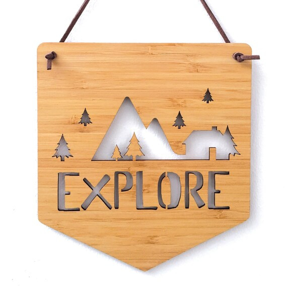 Explore Wall Hanging. Wood Pennant. Wood Banner. Laser Cut Banner. Wall Art. Wall Hanging. Motiva... | Etsy (US)
