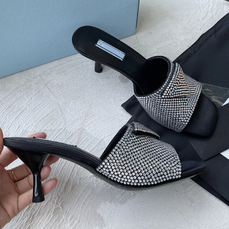 Diamond sandals! Women's high quality designer shoes fashion shiny Rhinestone leather high heels ... | DHGate