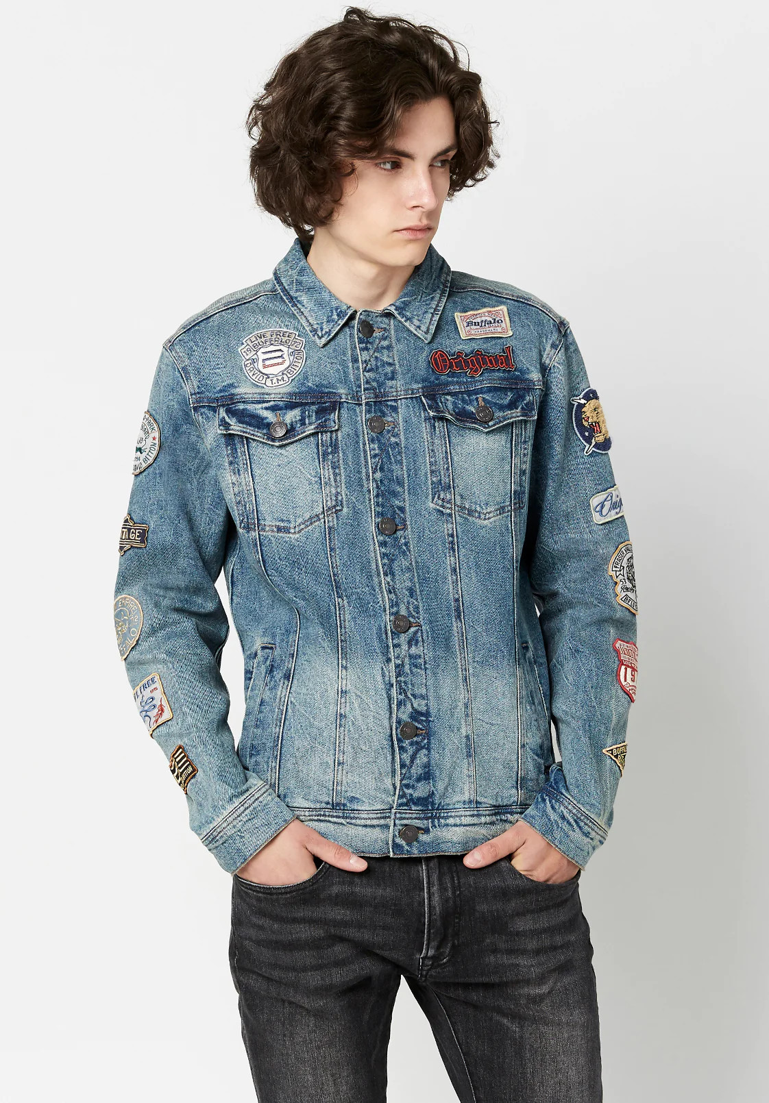Vintage Patched Joe Jacket - BM22143 | Buffalo David Bitton