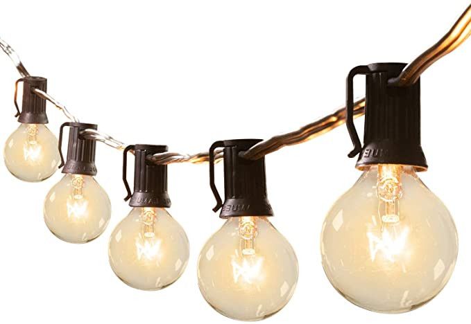 100Feet G40 Outdoor Patio String Lights Waterproof Globe Lights with 104 Clear Bulbs(4 Spare), UL... | Amazon (US)
