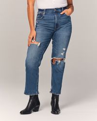 Women's Ultra High Rise Ankle Straight Jean | Women's Clearance | Abercrombie.com | Abercrombie & Fitch (US)