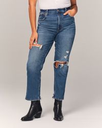 Ultra High Rise Ankle Straight Jean | Abercrombie & Fitch (US)