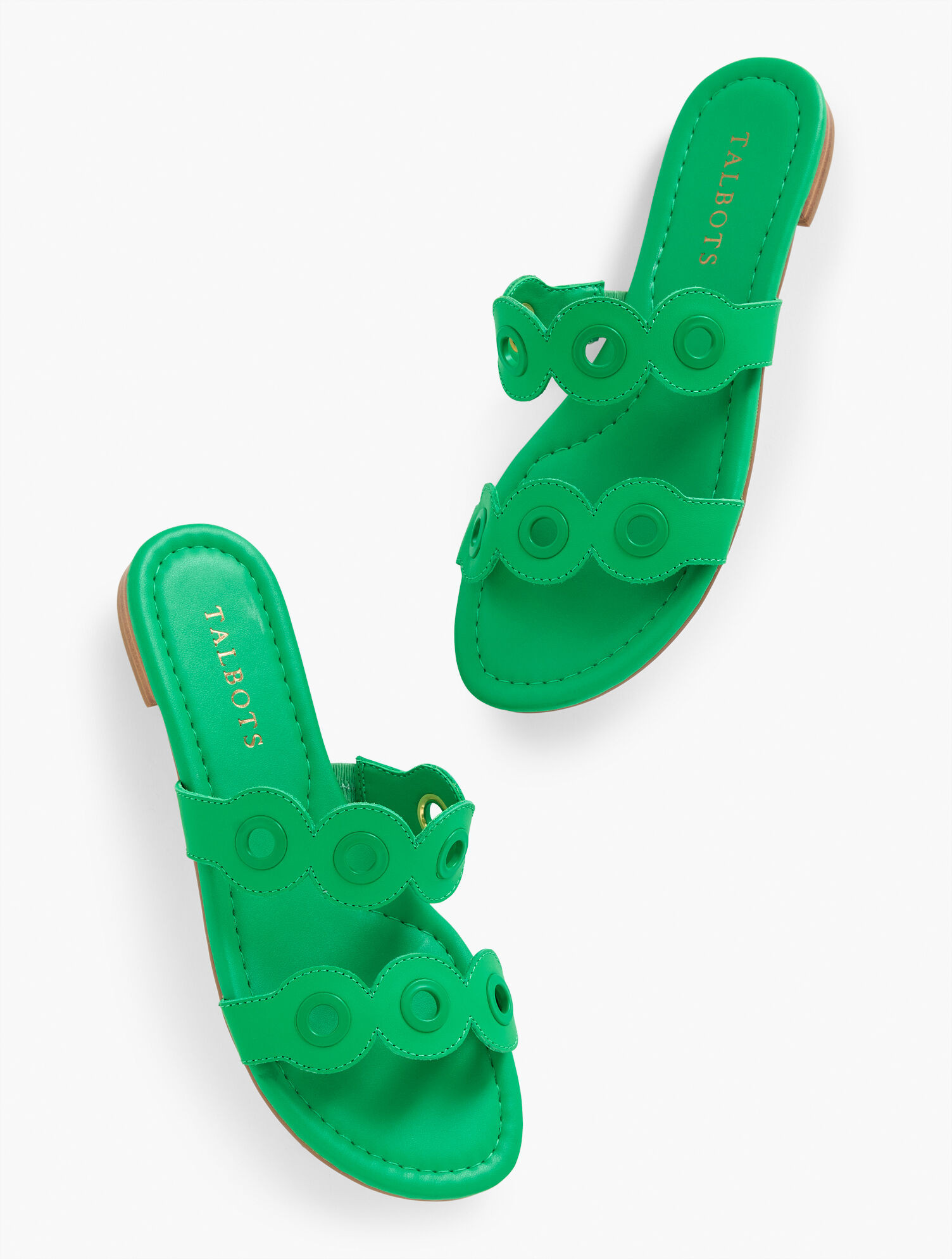 Camy Eyelet Nappa Slides | Talbots