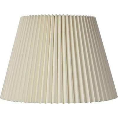 Springcrest Ivory Linen Knife Pleat Medium Lamp Shade 9" Top x 14.5" Bottom x 10" High (Spider) Replacement with Harp and Finial | Target