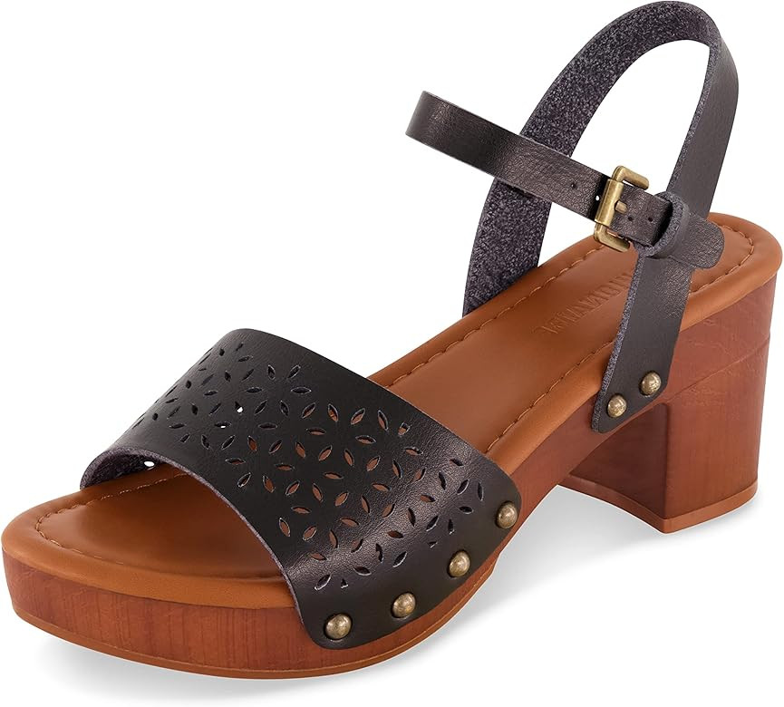 CUSHIONAIRE Women's Shea Faux Wood Sandal +Comfort Foam & LiteSole Technology, Wide Widths Availa... | Amazon (US)