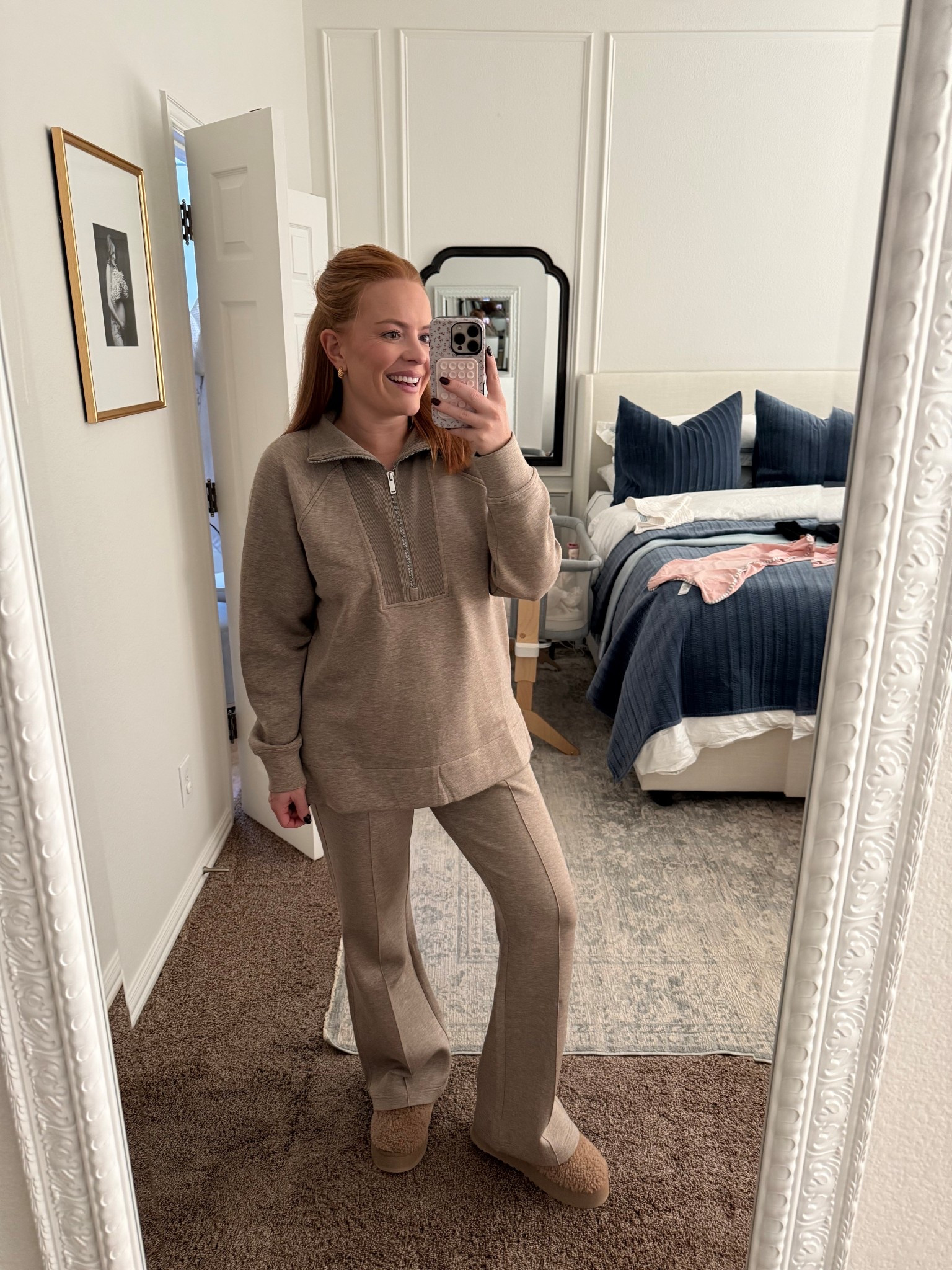 Casual neutral outfit idea 🤎 Spanx Matching lounge set, soft knit pants, and cozy slippers. Perfect for weekends, errands, or mom life. Everything is linked on LTK

#LTKmomlife #LTKStyleTip #LTKootd