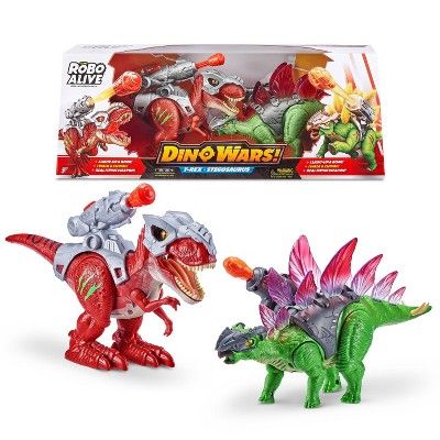Robo Alive Dino Wars Robotic Dinosaur Toy - T-Rex and Stegosaurus 2pk by ZURU | Target