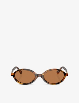 MIU MIU - MU 04ZS oval-frame acetate sunglasses | Selfridges.com | Selfridges