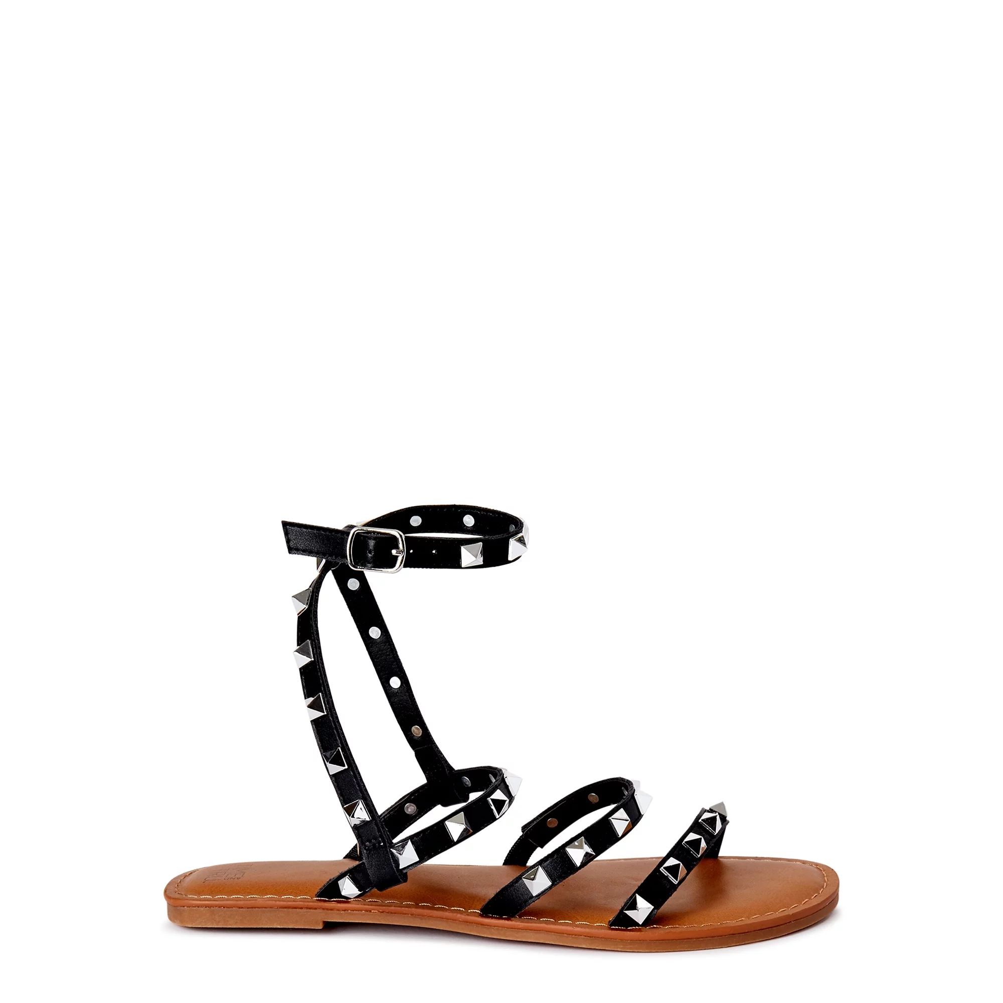Time and Tru Women's Studded Gladiator Sandals (Wide Widths Available) | Walmart (US)