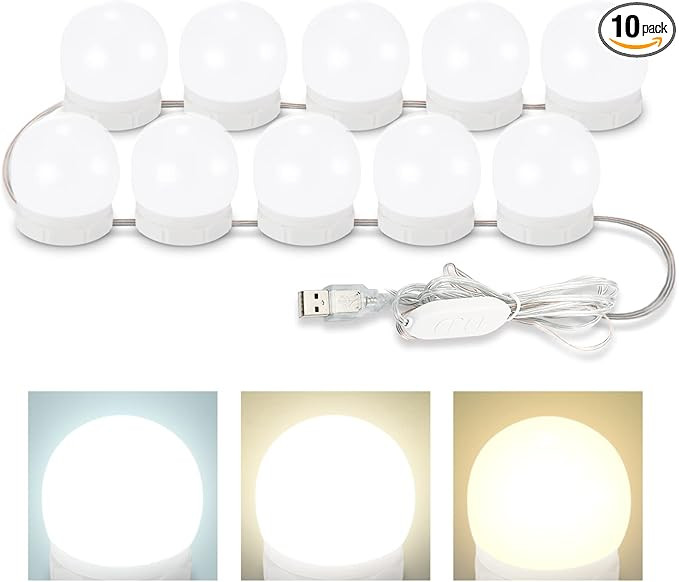 Consciot LED Vanity Lights For Mirror, Hollywood Style Vanity Lights With 10 Dimmable Bulbs, Adju... | Amazon (US)