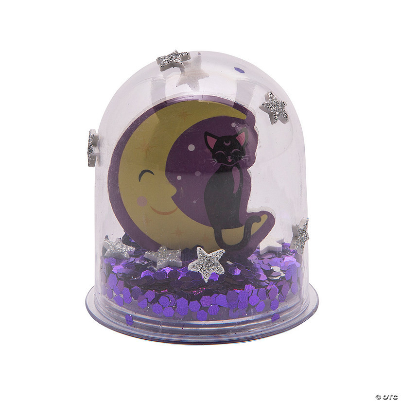 Black Cat & Crescent Moon Halloween Snow Globe Craft Kit - Makes 12 | Oriental Trading Company