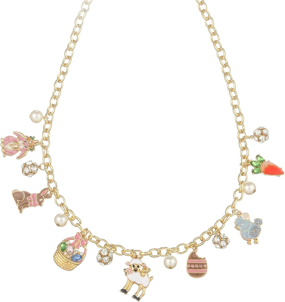 Madison Tyler Easter Pendant Necklaces | Easter Bunny Necklace | Easter Egg Necklace | Gold Neckl... | Amazon (US)