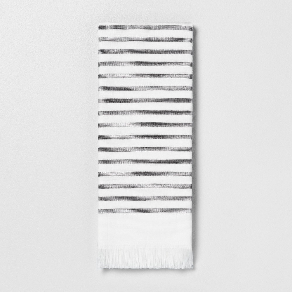Core Stripe Hand Towel Railroad Gray - Hearth & Hand™ with Magnolia | Target