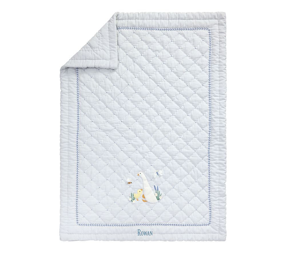 Rowan Ducks Baby Quilt , Blue Multi | Pottery Barn Kids
