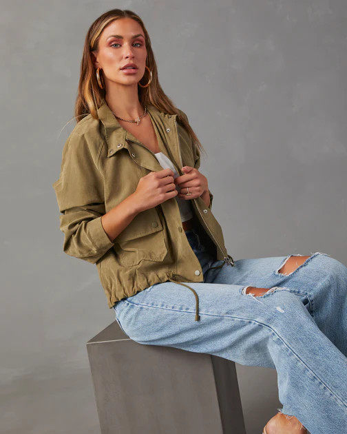 Go With The Flow Lightweight Cargo Jacket - Olive | VICI