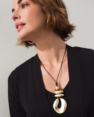 Gold Tone Adjustable Pendant Necklace | Chico's