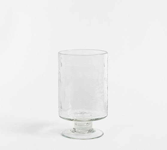 Hammered Pedestal Hurricane Candle Holder | Pottery Barn (US)