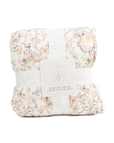 Bunny And Bows Cotton Gauze Blanket | TJ Maxx