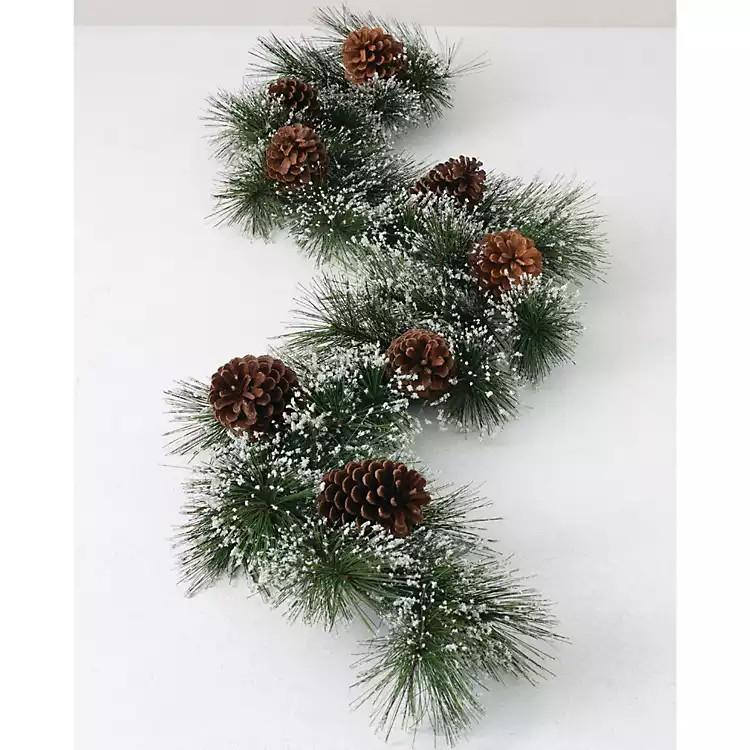 Frosted Tip Pine Cone Garland | Kirkland's Home