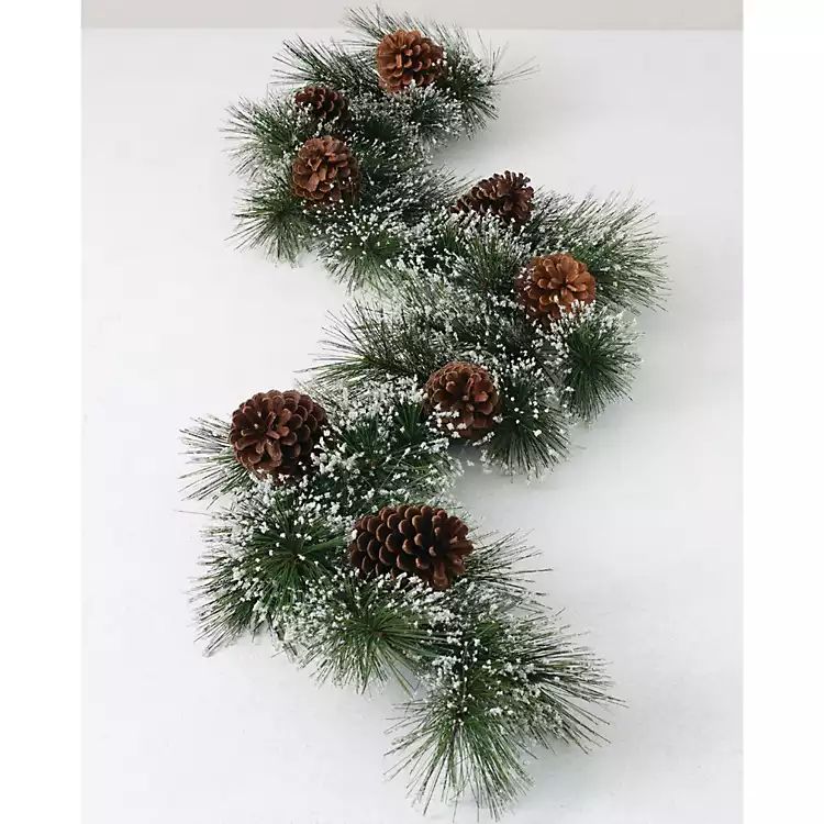 New!Frosted Tip Pine Cone Garland | Kirkland's Home