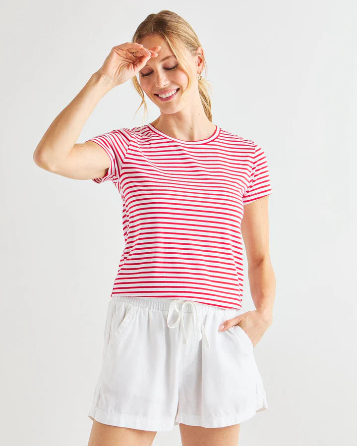 Lulu Stripe Crew Neck Tee | Splendid