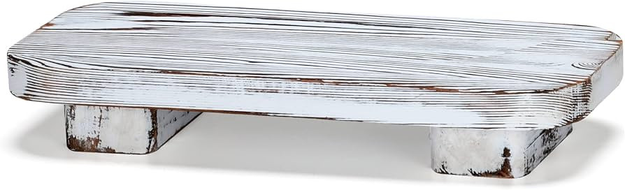 Farmhouse Wood Tray Rustic Wooden Pedestal 12 * 5.5 * 2 inches Decorative Wood Riser for Farmhous... | Amazon (US)
