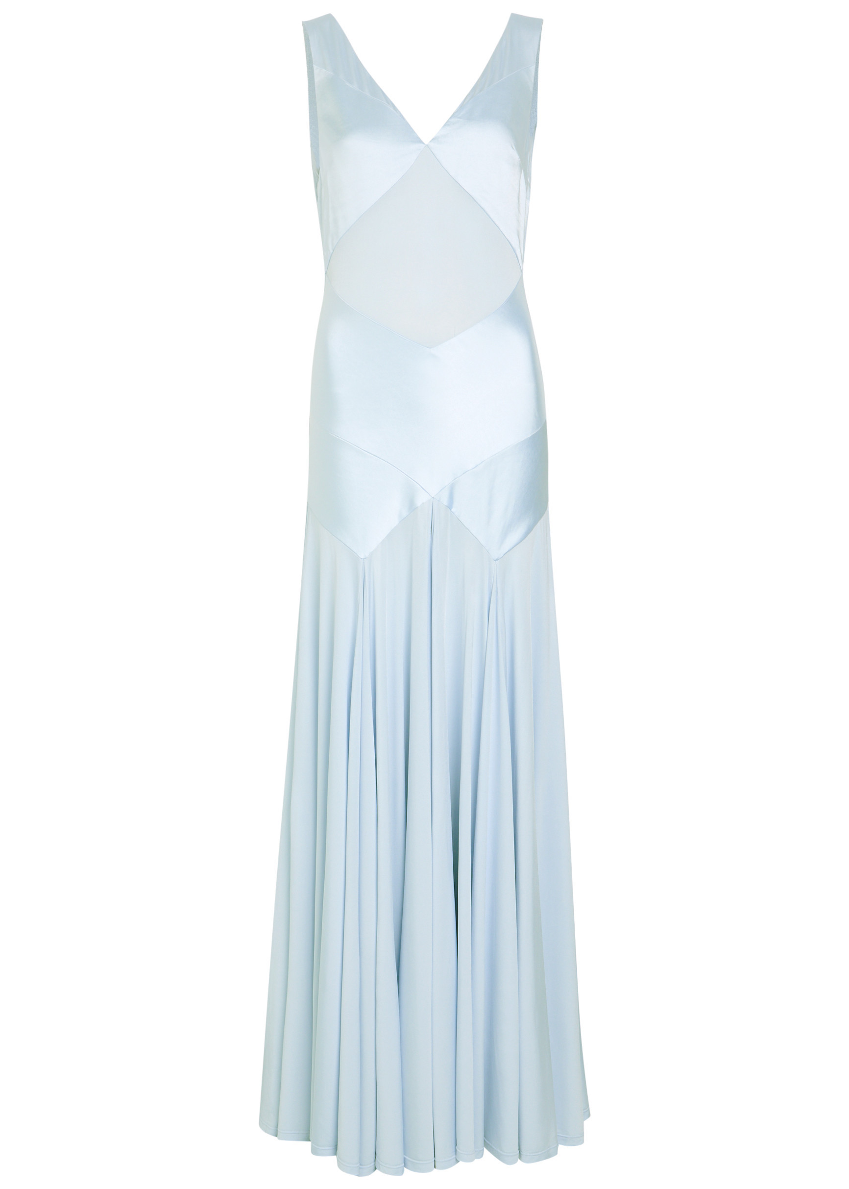LD BLUE SATIN MAXI DRESS_72115_BLUE | Harvey Nichols
