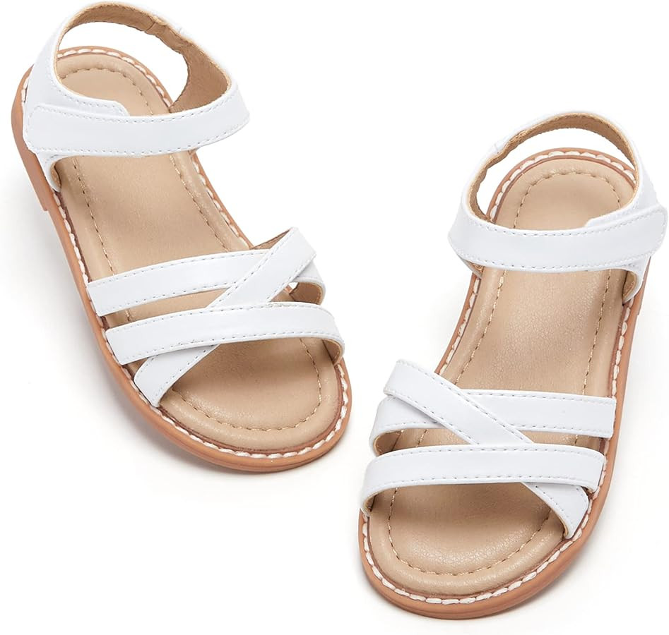 Felix & Flora Toddler Girls Sandals Soft Rubber Flats Summer Baby Flower Girl Shoes. | Amazon (US)