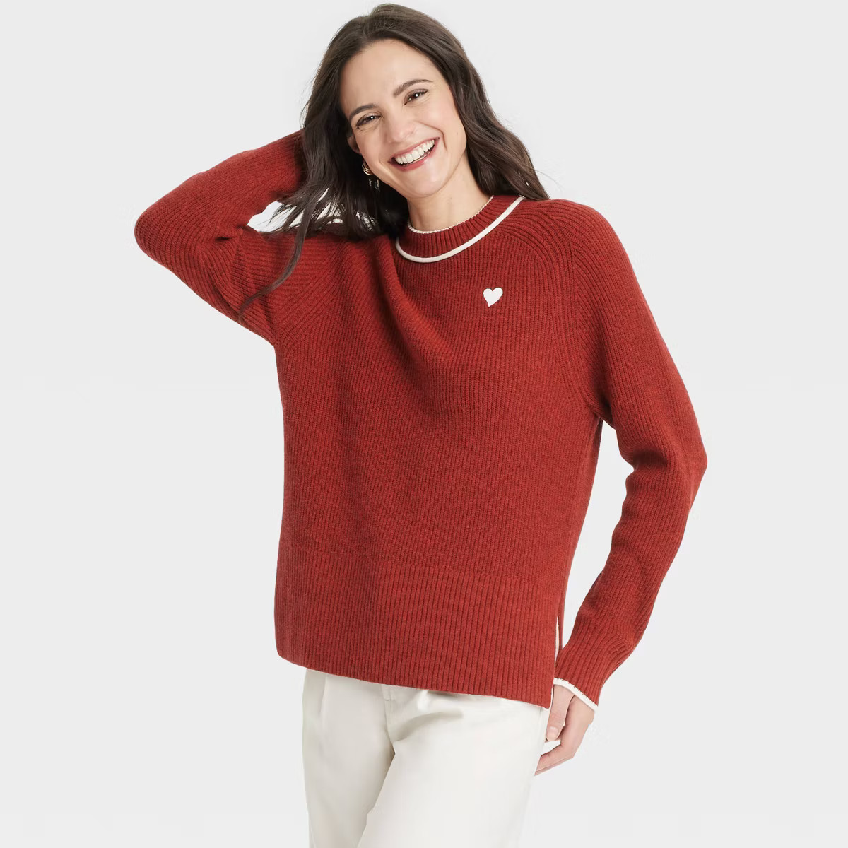 Women's Valentine's Crewneck Pullover Sweater - A New Day™ | Target