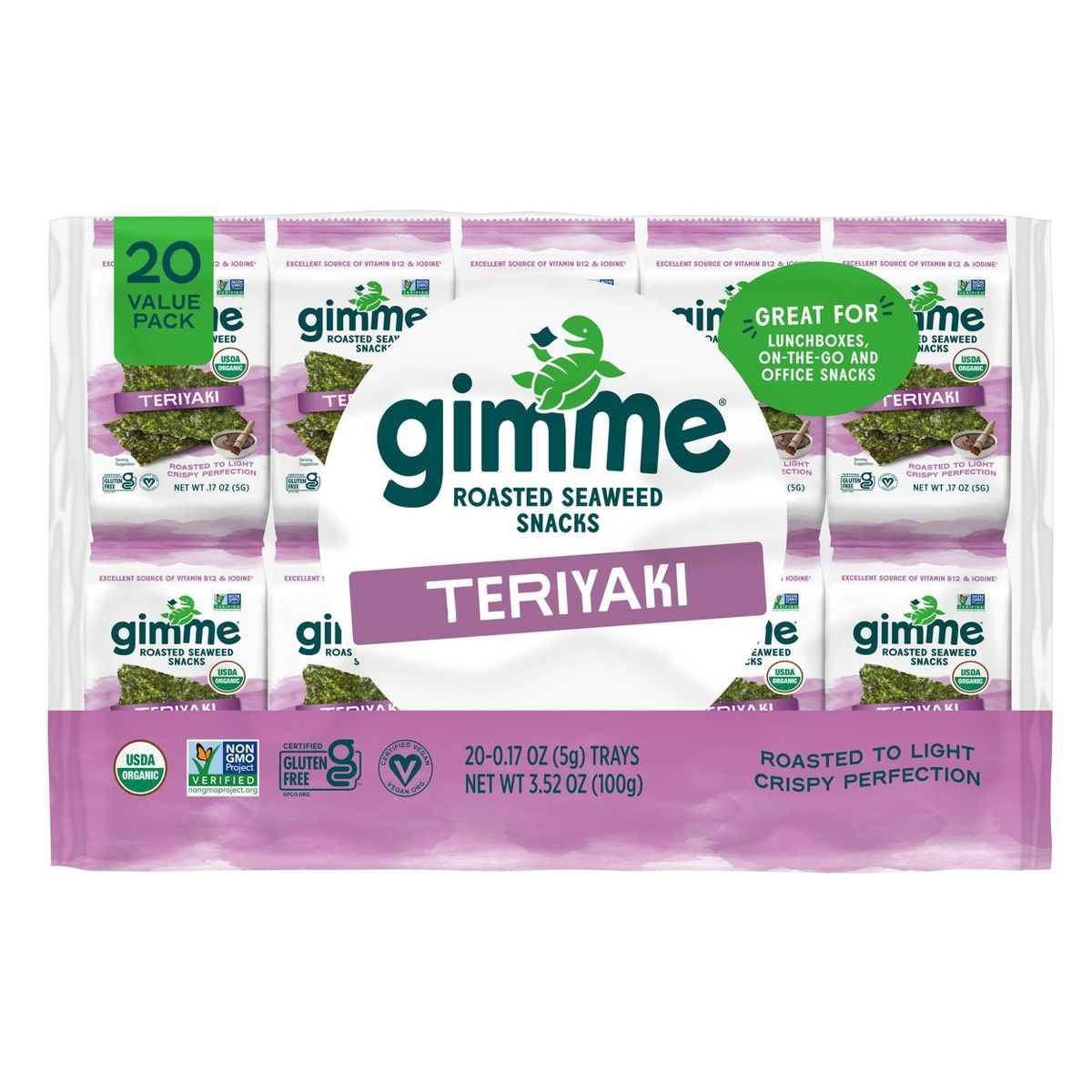 gimMe Seaweed Teriyaki Snack - 3.52oz / 20ct | Target
