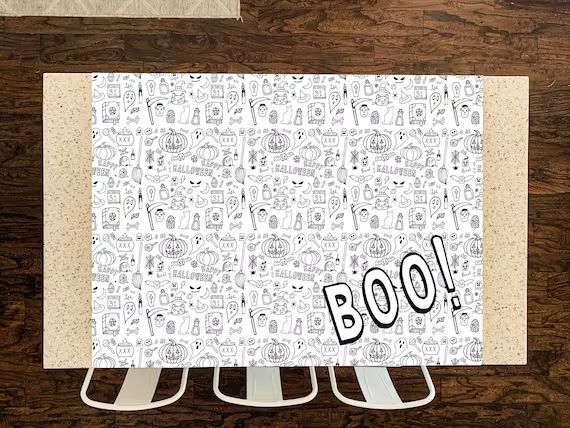 Halloween pumpkin Boo Table top coloring page extra large | Etsy | Etsy (US)