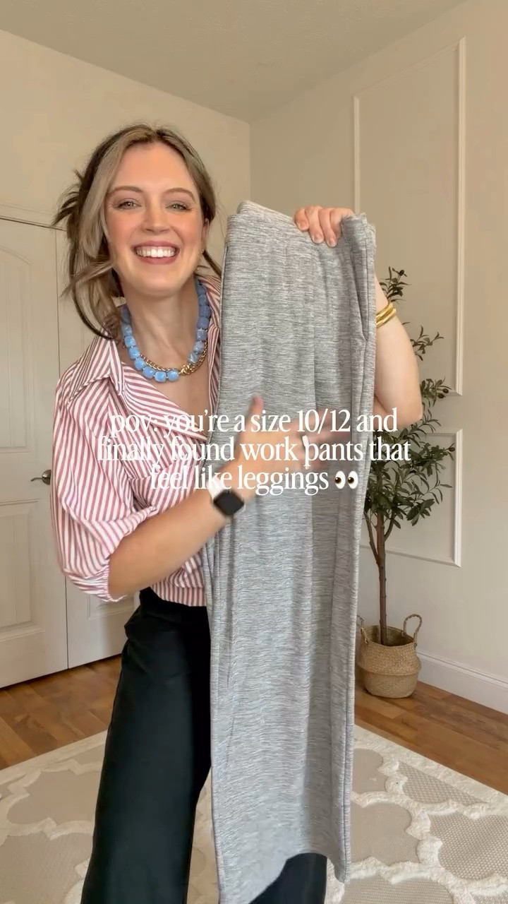 Ultra comfy loose fitting pants that could easily pass for business casual wear!! 🙌🏻✨💗 I sized up one, but did not need too so get your true size! Super stretchy, buttery soft, feel like leggings but look like work pants 👏🏻 Follow @maciejade for more midsize fashion! 

midsize fashion | midsize style | work pants | comfy work pants | business casual style | style over 30 | amazon fashion

#LTKootd #LTKSeasonal #LTKMidsize