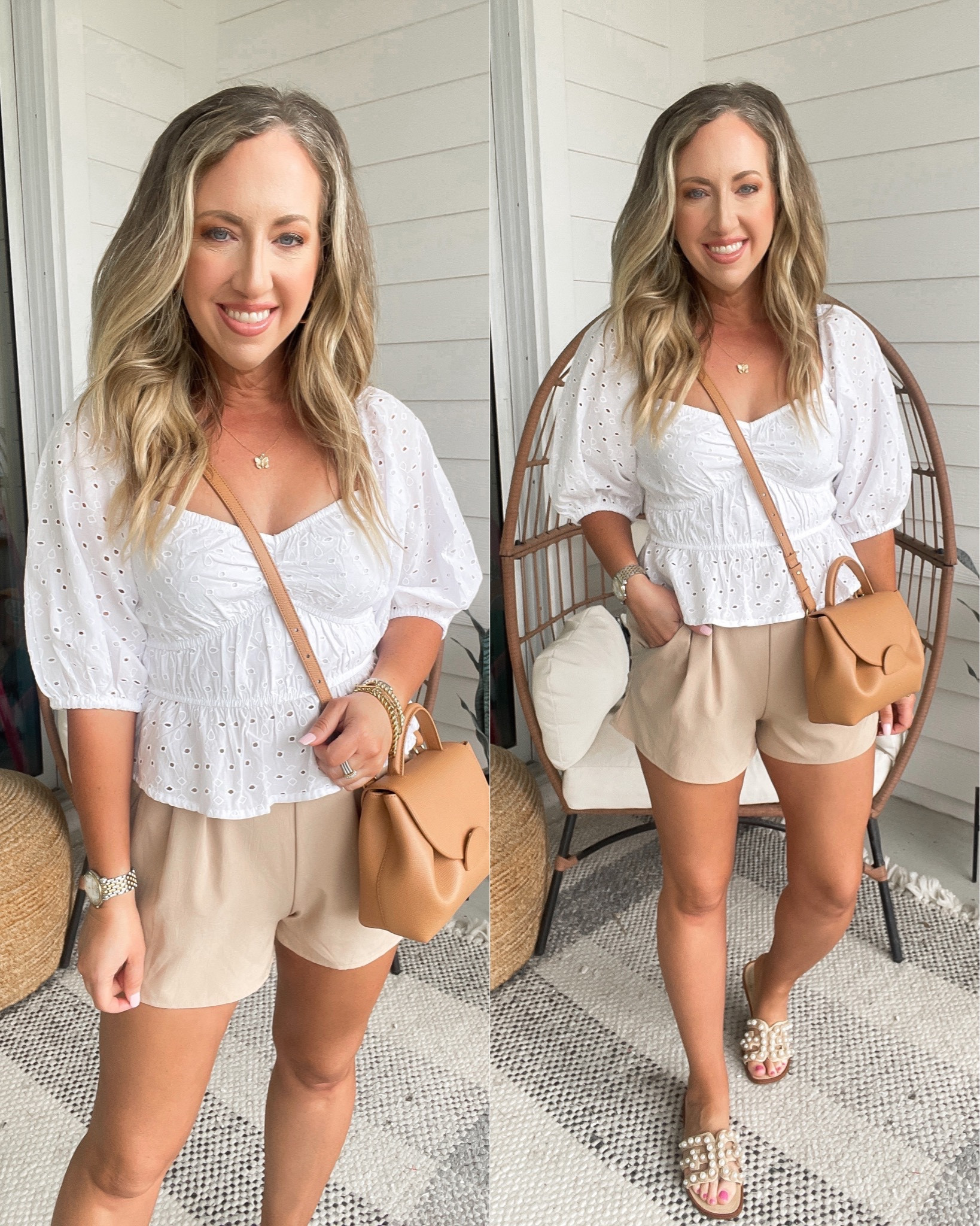 Amazon fashion amazon finds target fashion target finds vacation outfit eyelet top size small bag is polene 

#LTKunder50