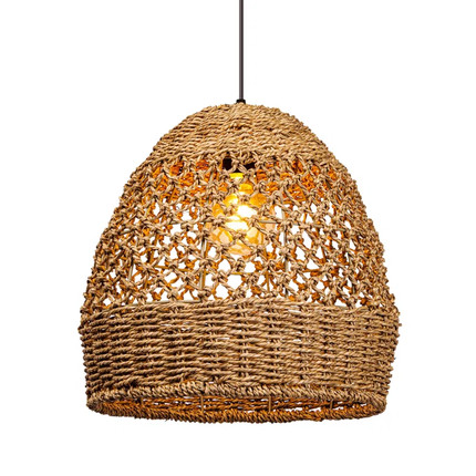 Artibrannan 1-Light Seagrass Dome Pendant
