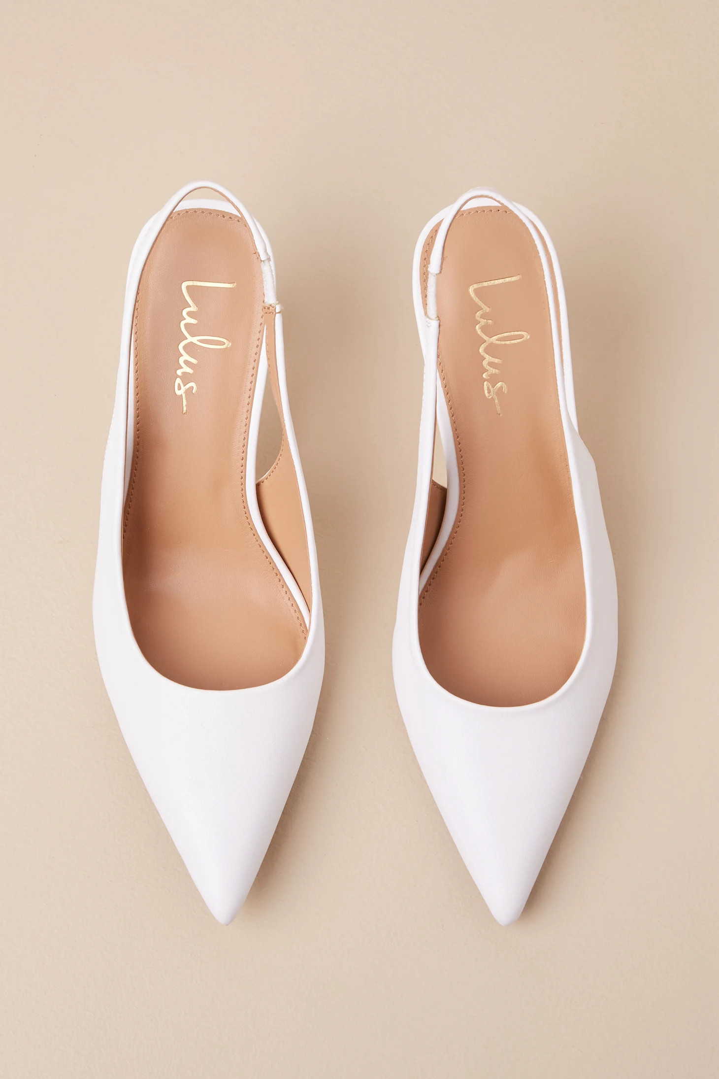 Cambrea White Pointed-Toe Slingback Pumps | Lulus