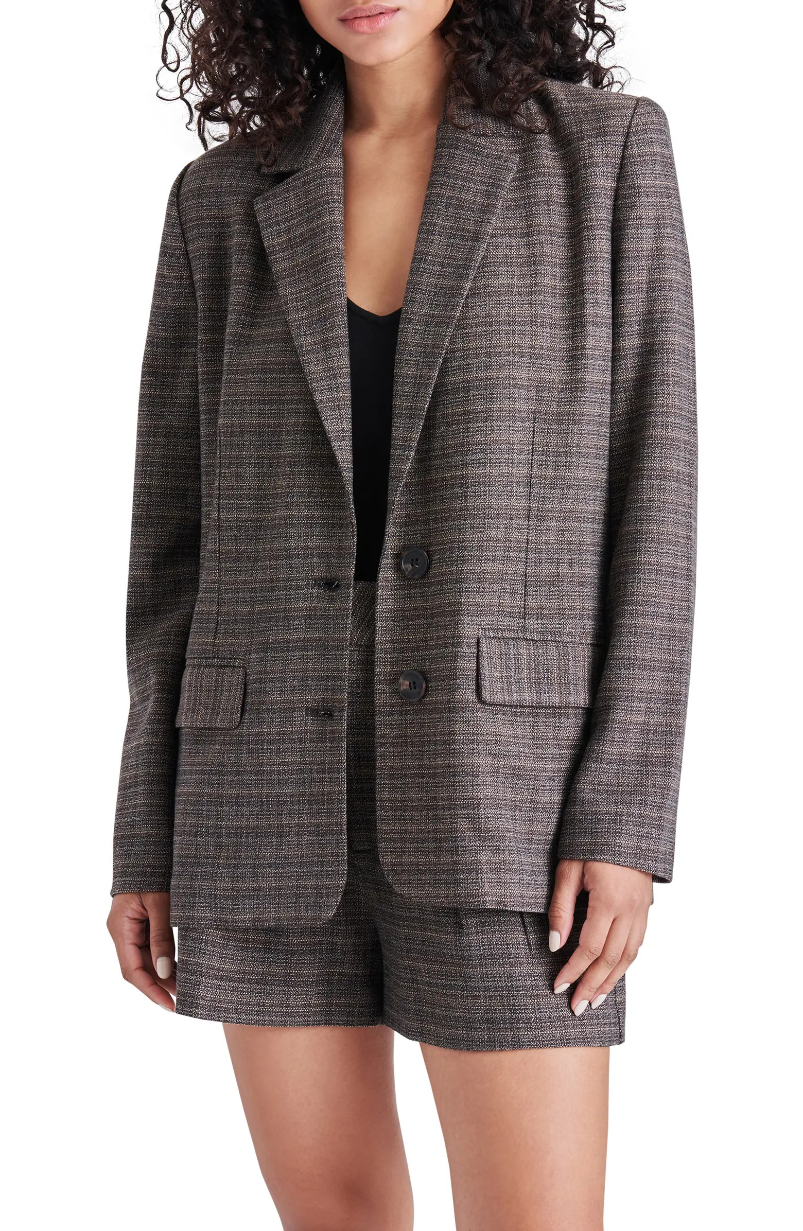 Steve Madden Plaid Boyfriend Blazer | Nordstrom | Nordstrom